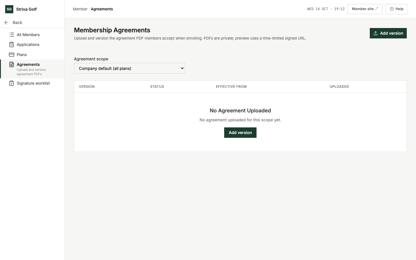 Membership Agreements